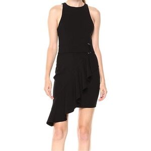 Likely Taryn Dress Size 2 Black Revolve Steeveless Ruffle Asymmetrical